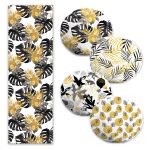 Kahverengi Zeminli Çiçek Tasarımlı 4 Yuvarlak Kırlent Kılıfı ve 1 Runner Seti Realhomes