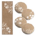 Tropik Yaprak Motifli 4 Yuvarlak Kırlent Kılıfı ve 1 Runner Seti Realhomes