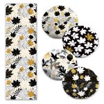 Pembe Tropik Yaprak Tasarımlı 4 Yuvarlak Kırlent Kılıfı ve 1 Runner Seti Realhomes