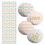 Krem Zeminli Karakalem Çiçek Demeti Motifli 4 Yuvarlak Kırlent Kılıfı ve 1 Runner Seti Realhomes