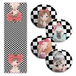 Lacivert Gold Detaylı Yaprak Tasarımlı 4 Yuvarlak Kırlent Kılıfı ve 1 Runner Seti Realhomes