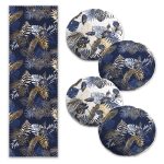 Dama Zemin Fashion Girl Motifli 4 Yuvarlak Kırlent Kılıfı ve 1 Runner Seti Realhomes