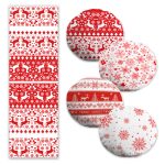 Siyah Beyaz Geometrik Tasarımlı 4 Yuvarlak Kırlent Kılıfı ve 1 Runner Seti Realhomes