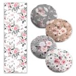 Kurumuş Tropik Yaprak Çizimli 4 Yuvarlak Kırlent Kılıfı ve Runner Seti Realhomes