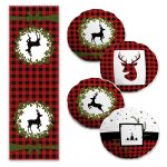 Mavi & Beyaz Gül Özel Tasarım 4 Yuvarlak Kırlent 1 Runner Seti Realhomes