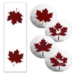 İskandinav Desen Tasarımlı 4 Yuvarlak Kırlent 1 Runner Seti Realhomes