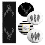 RealHomes Yılbaşı Özel 4 Yuvarlak Kırlent Kılıfı ve Runner Seti Realhomes