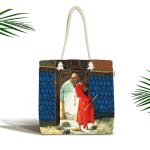 Kaplumbağa Terbiyecisi Dijital Baskılı Kumaş Plaj Çantası Realhomes