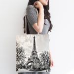 Eyfel Kuleli Dijital Baskılı Kumaş Plaj Çantası Realhomes