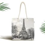 Eyfel Kuleli Dijital Baskılı Kumaş Plaj Çantası Realhomes