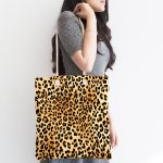 Leopar Desenli Dijital Baskılı Kumaş Plaj Çantası Realhomes