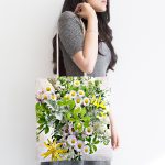 Gül Ve Yapraklar Dijital Baskılı Kumaş Plaj Çantası Realhomes