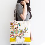 Baykuş Desenli Dijital Baskılı Kumaş Plaj Çantası Realhomes