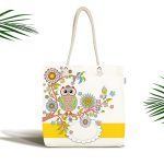 Baykuş Desenli Dijital Baskılı Kumaş Plaj Çantası Realhomes