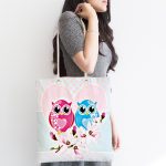 - Canta-143-1 - Realhomes Realhomes Modern Baykuş Resimli Dijital Baskılı Kumaş Plaj Çantası Realhomes