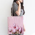 Realhomes Gül Resim Dijital Baskılı Kumaş Plaj Çantası Realhomes