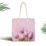 Realhomes Gül Resim Dijital Baskılı Kumaş Plaj Çantası Realhomes