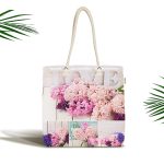 - Canta-184 - Realhomes Çiçek Bahçesi Dijital Baskılı Kumaş Plaj Çantası Realhomes
