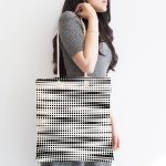 Modern Kareler Dijital Baskılı Kumaş Plaj Çantası Realhomes