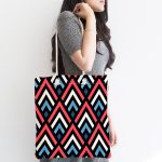 Baklava Desenli Renkli Kumaş Plaj Çantası Realhomes