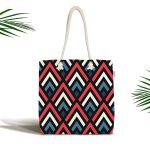 Baklava Desenli Renkli Kumaş Plaj Çantası Realhomes