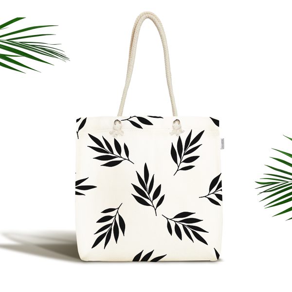 Ananas Desenli Dijital Baskılı Kumaş Plaj Çantası Realhomes