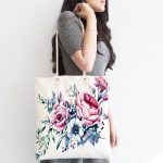 - Canta-2093-1 - Realhomes Realhomes Özel Tasarım Çiçek Desenli Dijital Baskılı Kumaş Plaj Çantası Realhomes