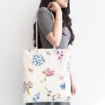 Realhomes Özel Tasarım Çiçek Desenli Kumaş Plaj Çantası Realhomes