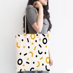 - Canta-2119-1 - Realhomes Geometrik Motifli Dijital Baskılı Kumaş Plaj Çantası Realhomes