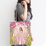 - Canta-2147-1 - Realhomes Prenses Girl Desenli Dijital Baskılı Kumaş Plaj Çantası Realhomes