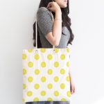 - Canta-2155-1 - Realhomes Sarı Puantiyeli Dijital Baskılı Kumaş Plaj Çantası Realhomes