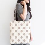 - Canta-2160-1 - Realhomes Gri Renkli Puantiyeli Dijital Baskılı Kumaş Plaj Çantası Realhomes