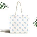 - Canta-2161 - Realhomes Mavi Puantiyeli Dijital Baskılı Kumaş Plaj Çantası Realhomes