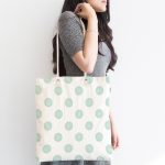 - Canta-2162-1 - Realhomes Açık Mavi Puantiyeli Dijital Baskılı Modern Kumaş Plaj Çantası Realhomes