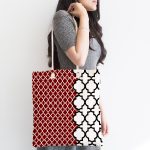 - Canta-2186-1 - Realhomes Modern Geometrik Desenli Dijital Baskılı Kumaş Plaj Çantası Realhomes