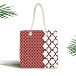 - Canta-2186 - Realhomes Modern Geometrik Desenli Dijital Baskılı Kumaş Plaj Çantası Realhomes