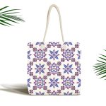 Özel Tasarım Çiçek Resimli Dijital Bakılı Kumaş Plaj Çantası Realhomes