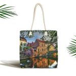 - Canta-222 - Realhomes Manzara Desenli Dijital Baskılı Kumaş Plaj Çantası Realhomes