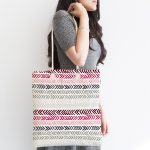 Renkli Zikzak Motifli Dijital Baskılı Kumaş Plaj Çantası Realhomes