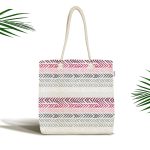 Renkli Zikzak Motifli Dijital Baskılı Kumaş Plaj Çantası Realhomes