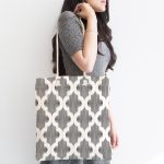 Özel Tasarım Ogea Desenli Dijital Baskılı Kumaş Plaj Çantası Realhomes