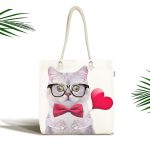 Kedili Dijital Baskılı Kumaş Plaj Çantası Realhomes