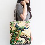 Tavus Kuşu Dijital Baskılı Kumaş Plaj Çantası Realhomes