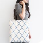 Modern Ogea Temalı Dijital Baskılı Kumaş Plaj Çantası Realhomes