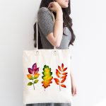 - Canta-2277-1 - Realhomes Modern Renkli Yaprak Desenli Dijital Baskılı Kumaş Plaj Çantası Realhomes
