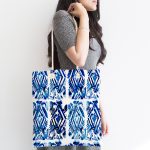 - Canta-2290-1 - Realhomes Geometrik Baklava Desenli Dijital Baskılı Modern Kumaş Plaj Çantası Realhomes