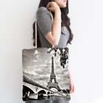 Eyfel Kulesi Dijital Baskılı Kumaş Plaj Çantası Realhomes