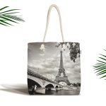 Eyfel Kulesi Dijital Baskılı Kumaş Plaj Çantası Realhomes