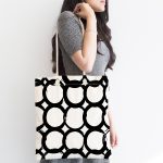 Halka Desenli Dijital Baskılı Kumaş Plaj Çantası Realhomes