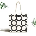 Halka Desenli Dijital Baskılı Kumaş Plaj Çantası Realhomes